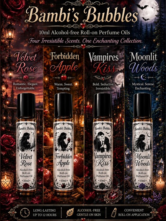Hand Crafted Other - BACK & NEW SCENTS Bambis Bubbles Hand Crafted Alcohol- Free 10ml Roll On Perfume